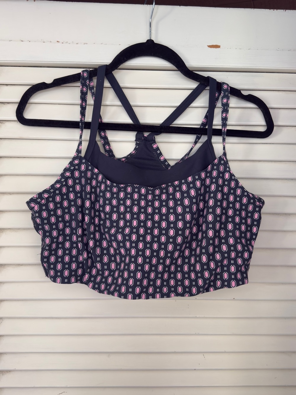 All In Motion Double Layer Sports Bra Navy & Pink Size 1X